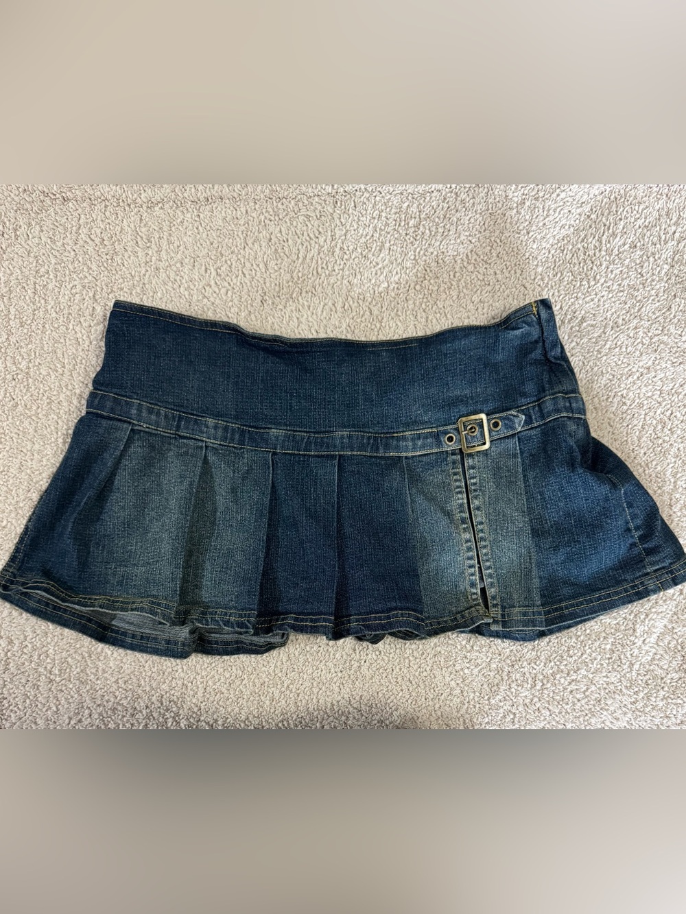 BDG Low Rise Denim Pleated Mini Skirt/Skort - Medium Y2K denim